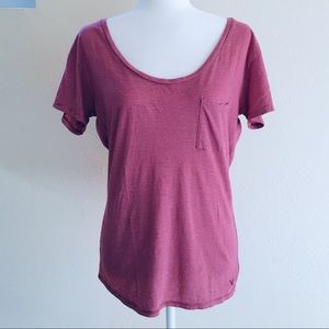 American Eagle Red Stripe T-shirt